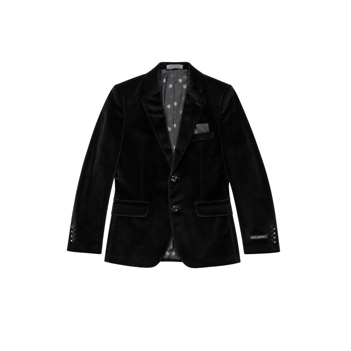 Leo & Zachary Black Faux Suede Slim Fit Boys Blazer