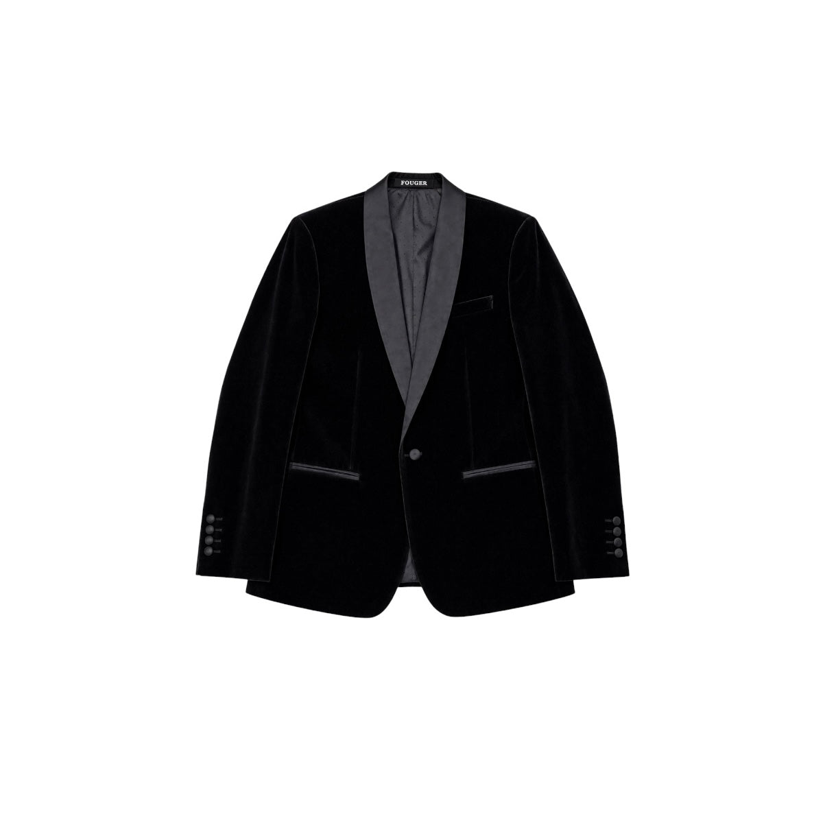 Fouger U.S.A. Black Velvet Slim Fit Boys Blazer