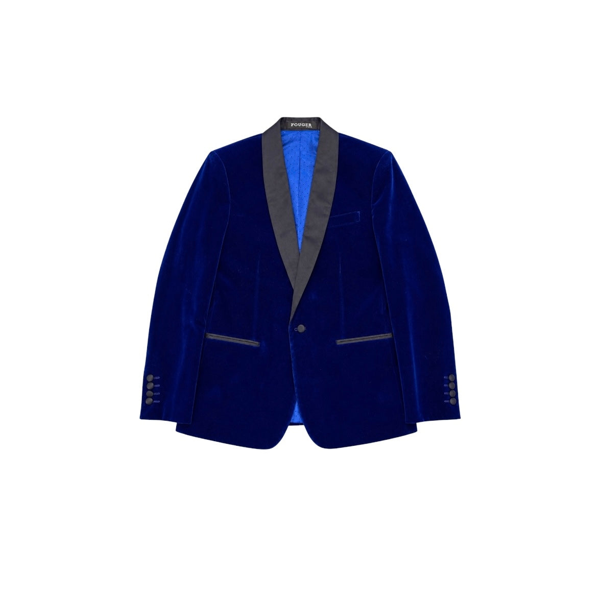 Fouger U.S.A. Indigo Blue Velvet Slim Fit Boys Blazer