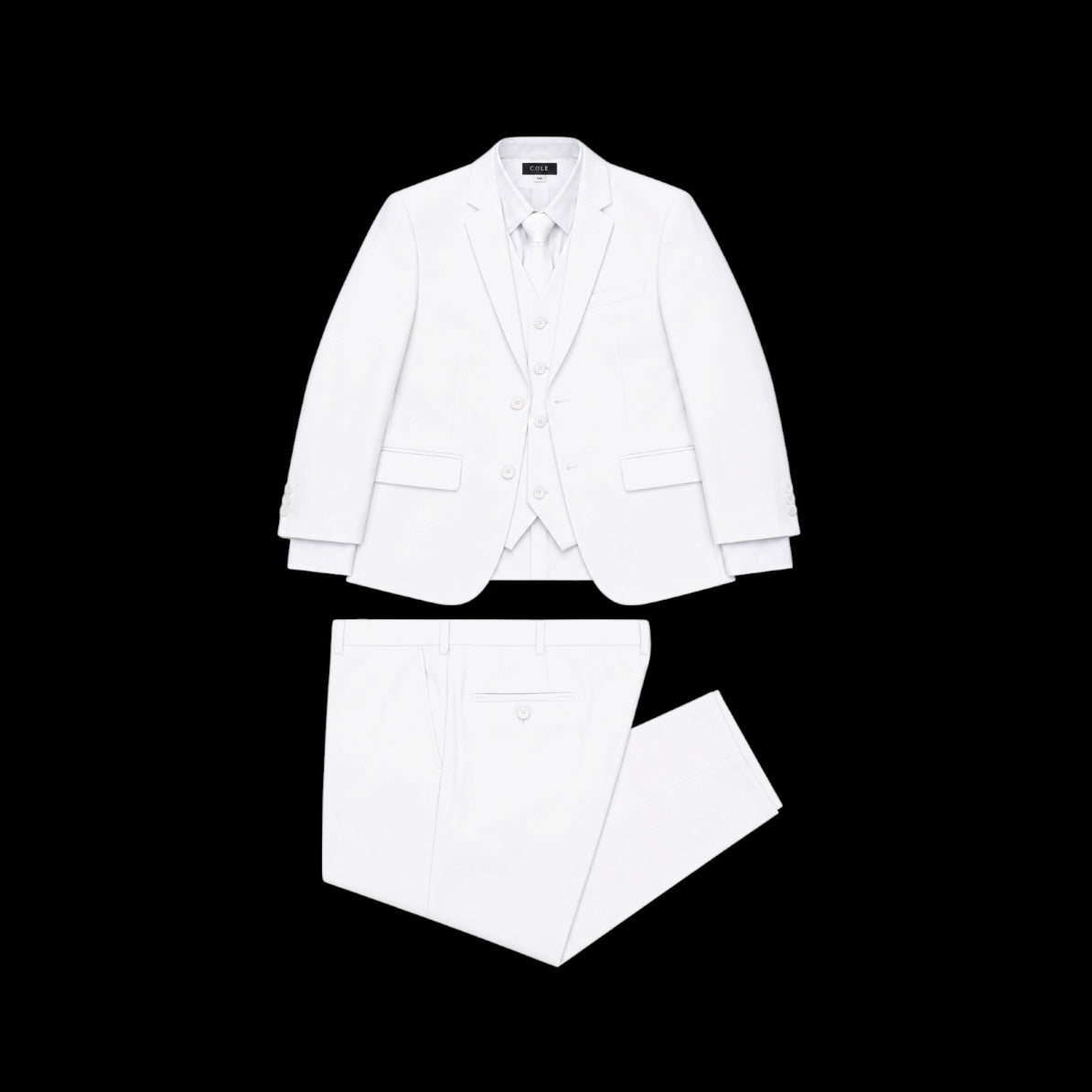 Cole & Mavezzano Husky Fit Boys 5-Piece White Suit