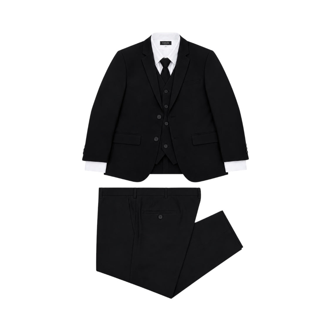 Cole & Mavezzano Husky Fit Boys 5-Piece Black Suit