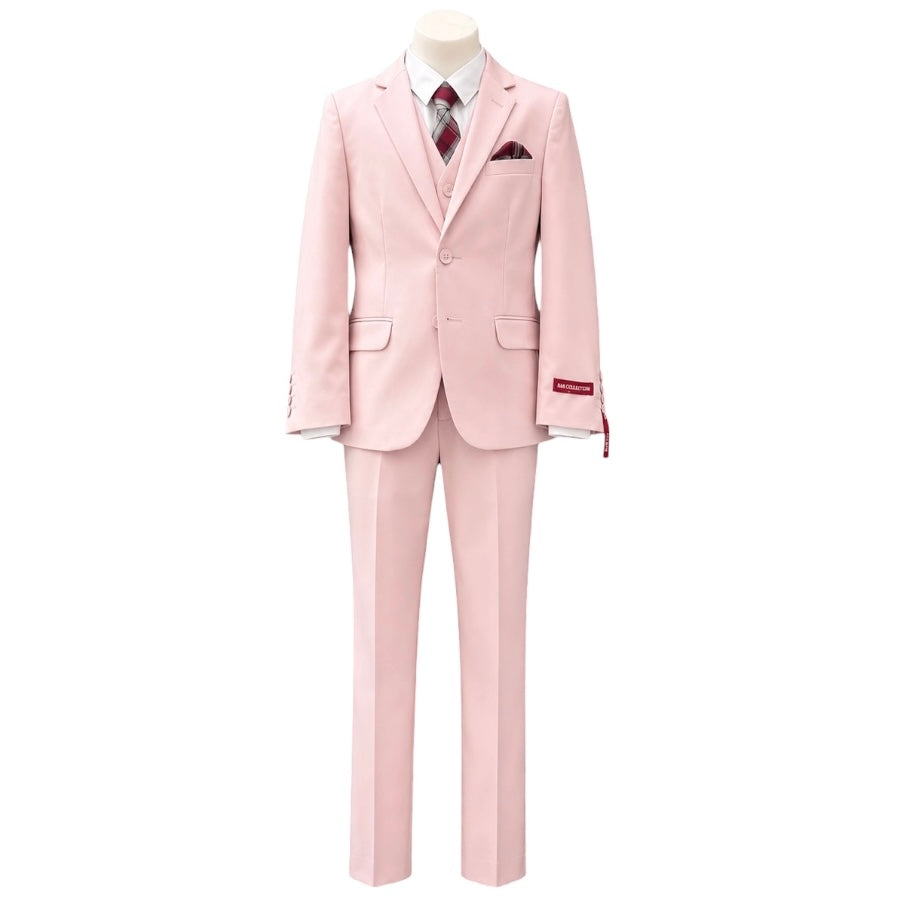 Boys Slim Fit 6-Piece Blush Suit