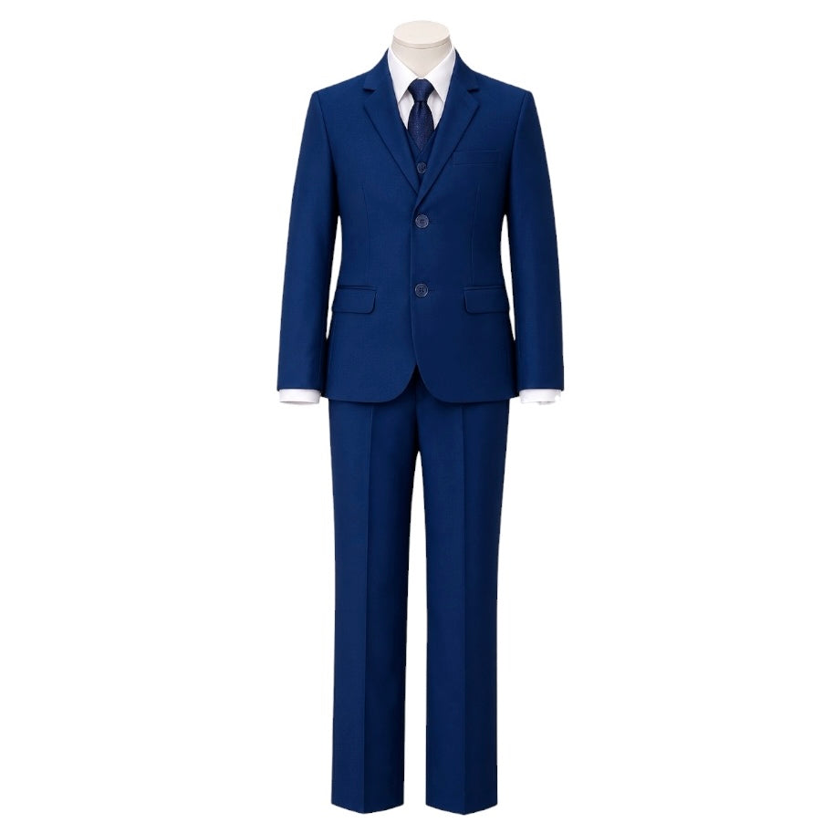 Fancy Kids Modern Fit 5-Piece Teal Suit