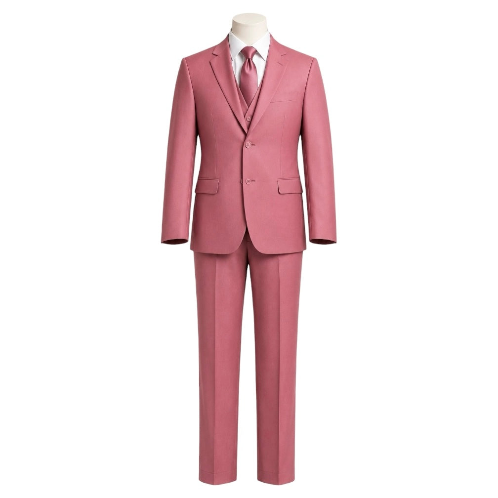 B&G Italy x Mavezzano Dusty Rose Slim Fit 5-Piece Stretch Suit