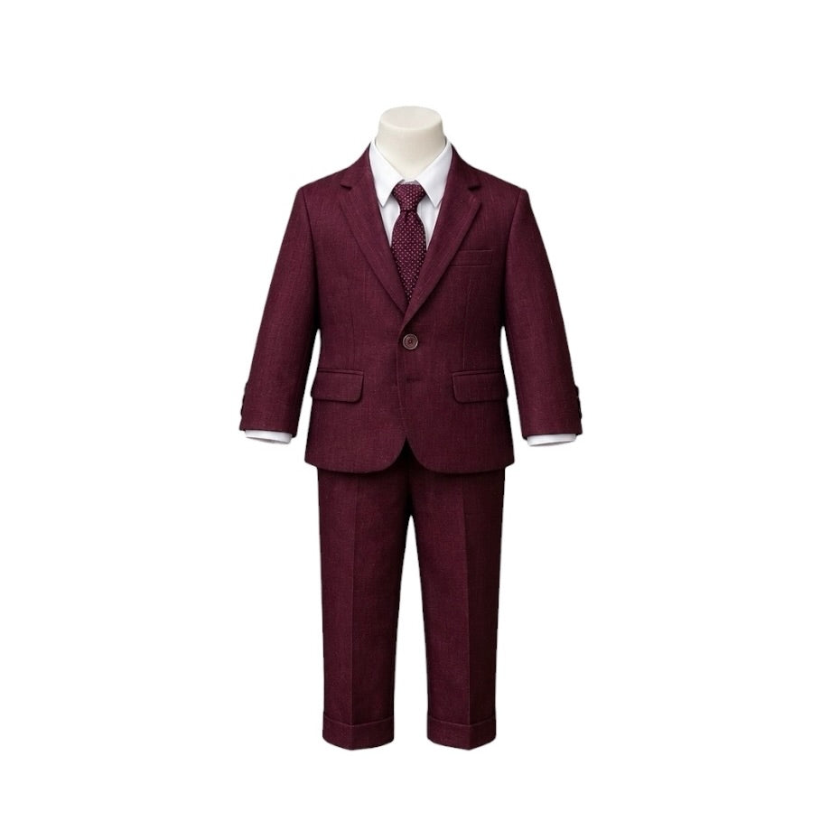 Fancy Kids 5-Piece Burgundy Baby Suit