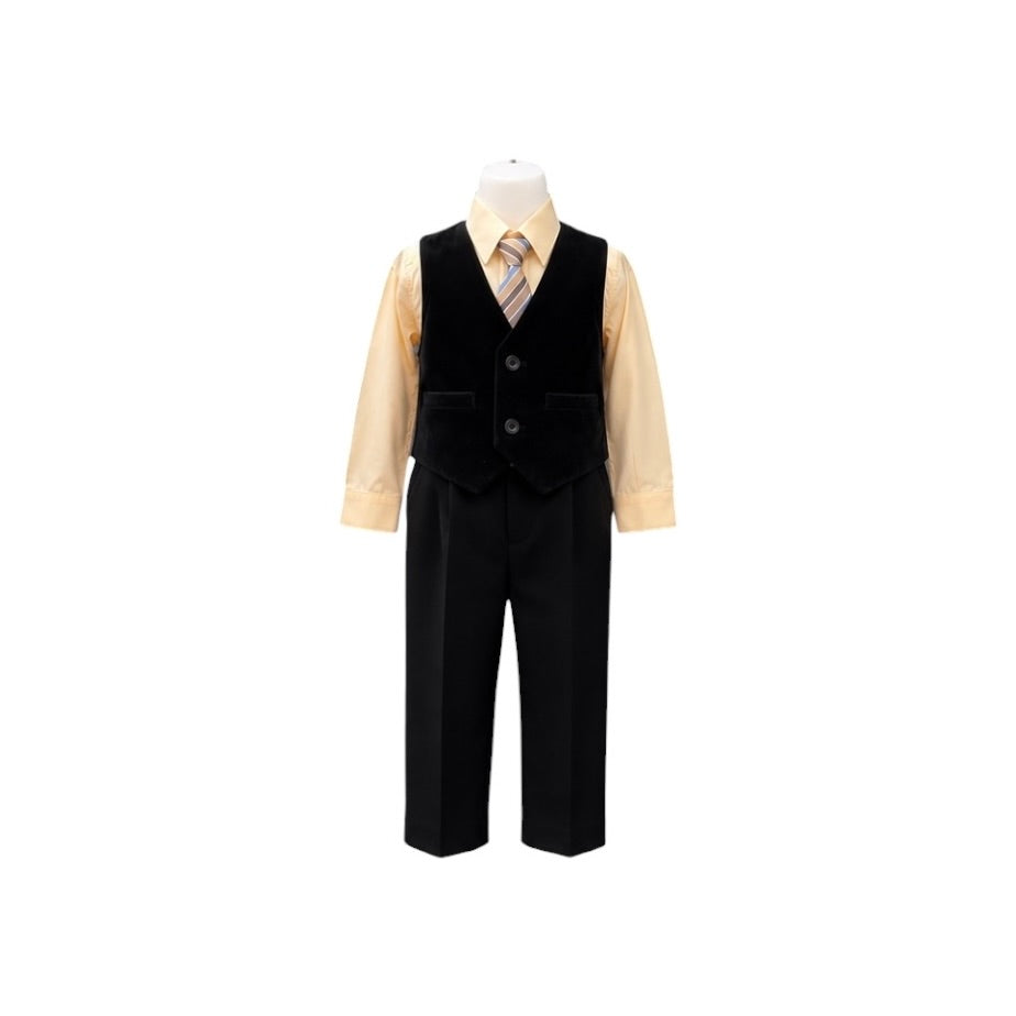 Honey Baby Black Velvet 4-Piece Vest Set (6-12months)