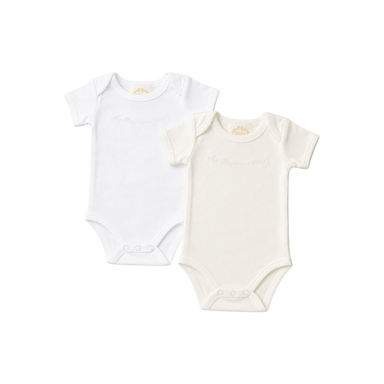"My Baptism Day" Embroidered Short Sleeve Baby Bodysuit