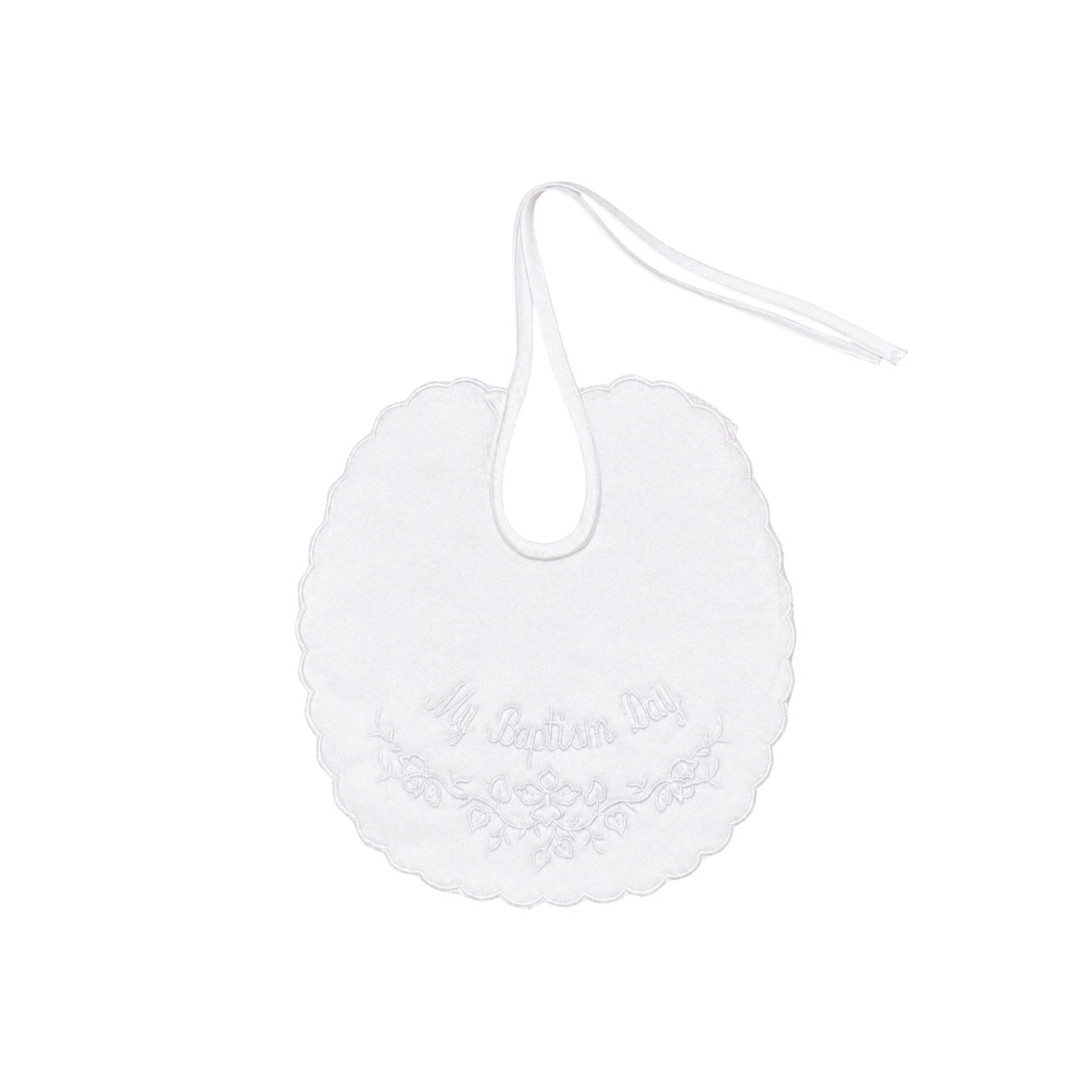 "My Baptism Day" Embroidered Long Baptism Bib