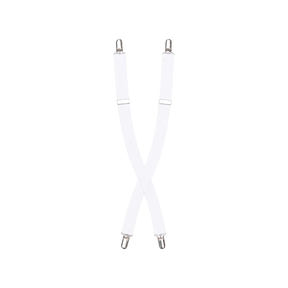 Boys’ White Adjustable Suspenders