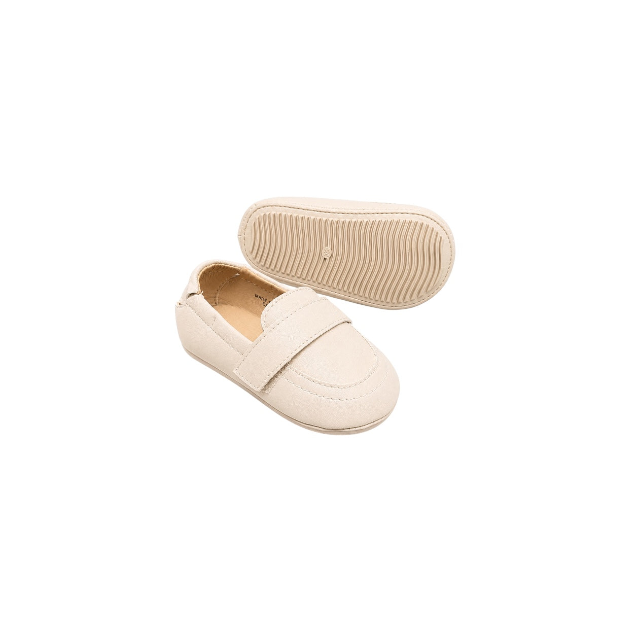 Mavezzano Baby Beige Dress Loafers with Comfort Strap