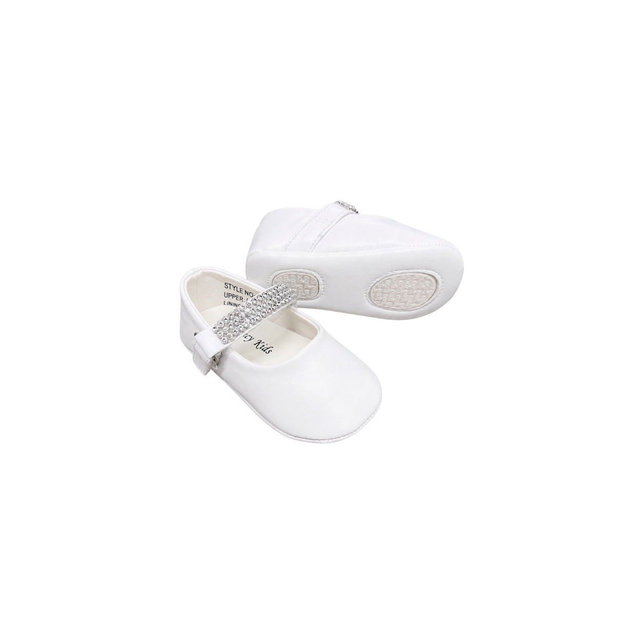 Fancy Kids Rhinestone Strap Pre-Walker Dress Shoes (Soft Sole)