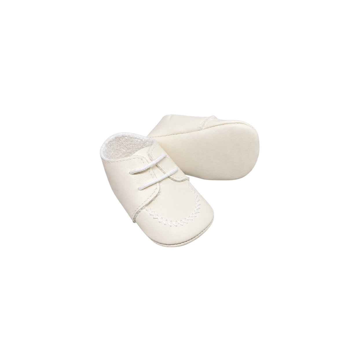 BE-BE Ivory Leather Pre-Walker Shoes (Soft Sole)