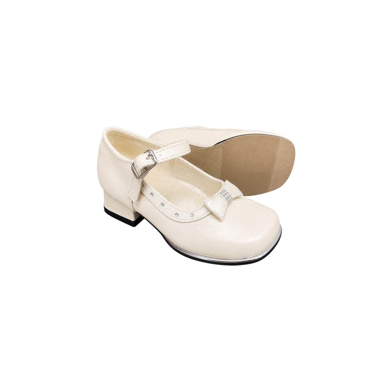 Jolene Girls' Bow Accent Ivory Dress Heel