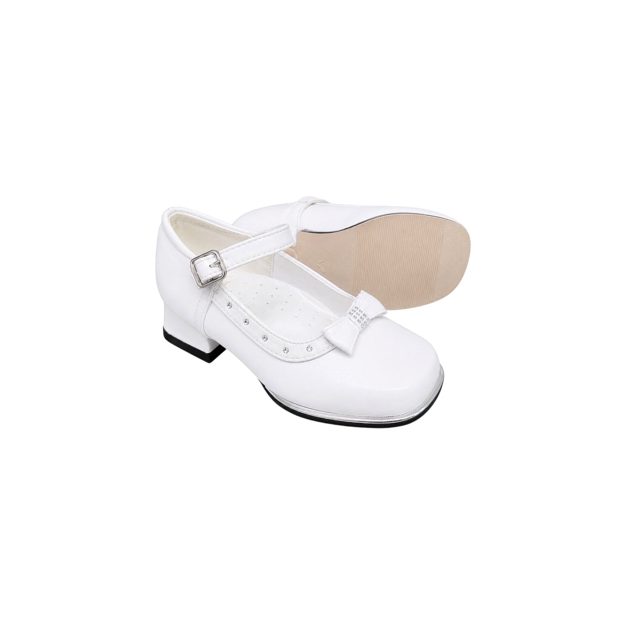Jolene Girls' Bow Accent White Dress Heel