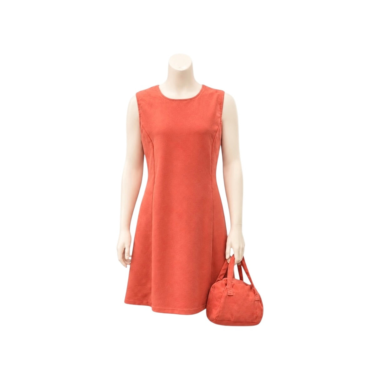 Rose Pink Faux Fur Trim Jacket, Dress & Handbag Set