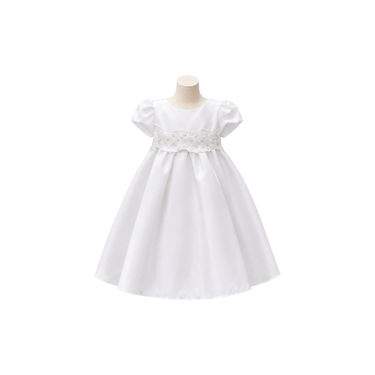 2-Piece Baby Girl White Satin Dress with Embroidered Cape (12β18 Months)