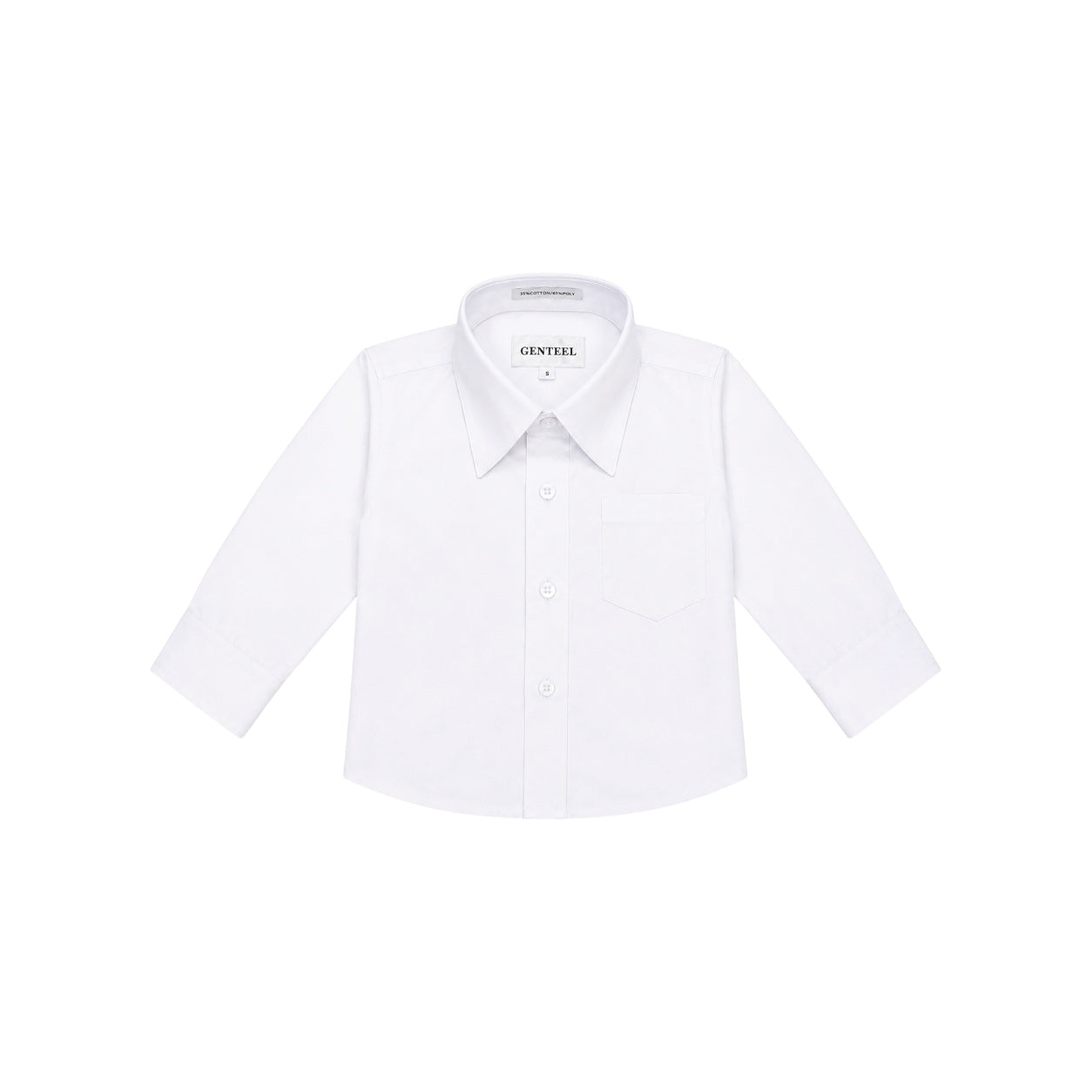 GENTEEL White Long Sleeve Baby Dress Shirt