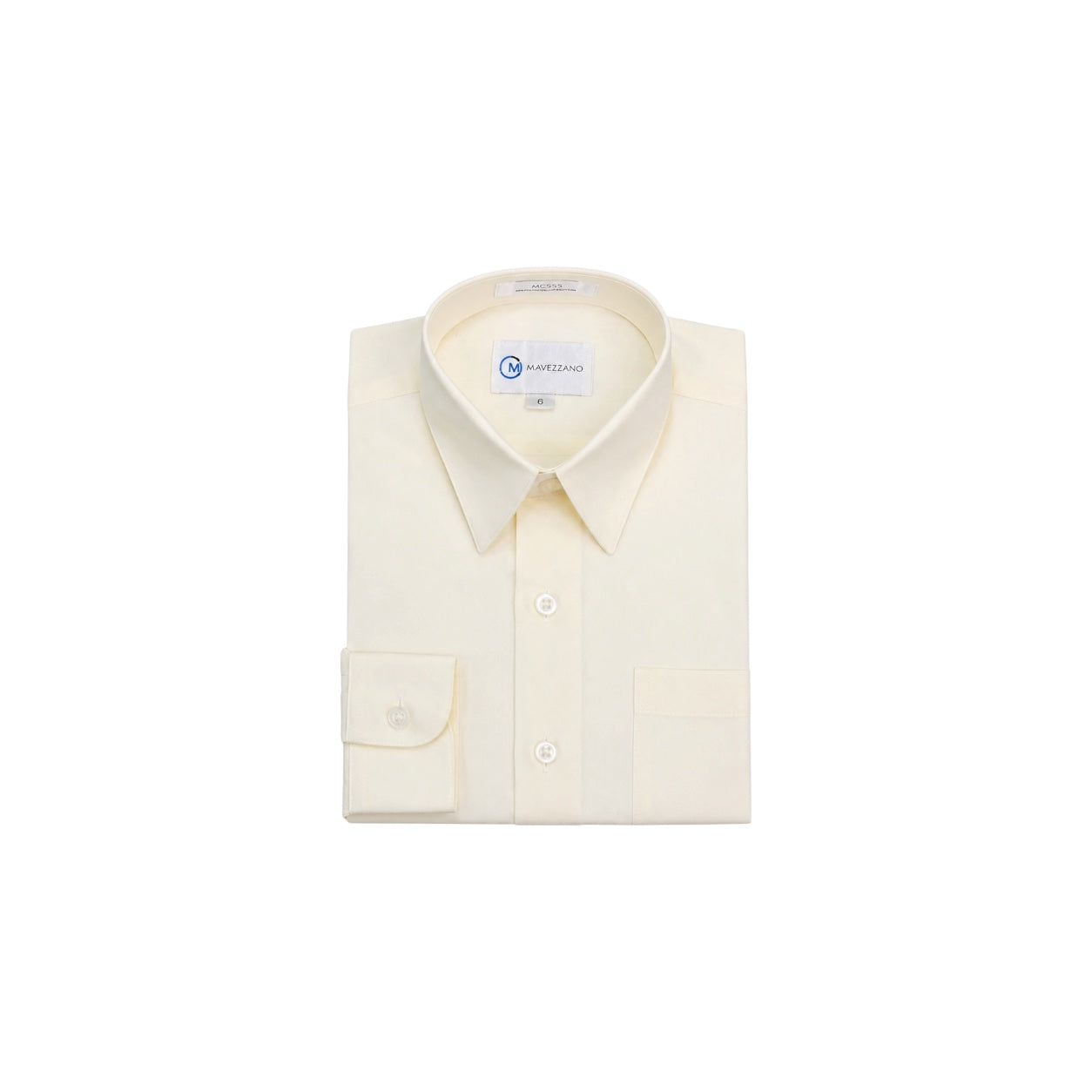 Mavezzano Slim-Fit Ivory Long Sleeve Dress Shirt