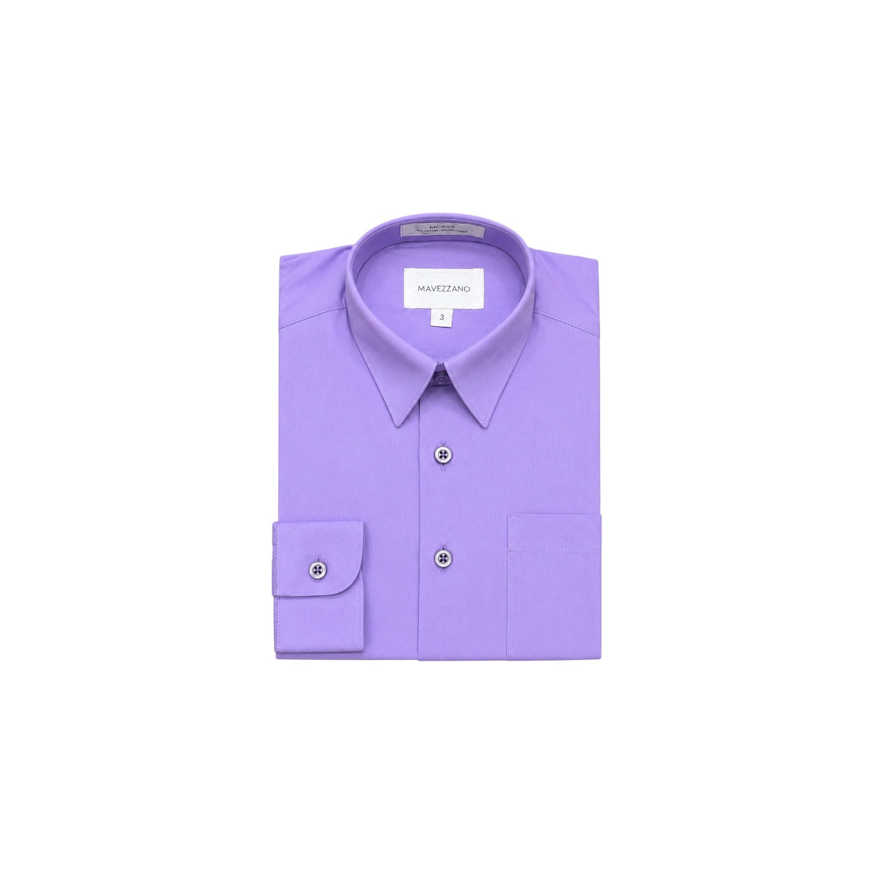 Mavezzano Slim-Fit Lavender Long Sleeve Dress Shirt