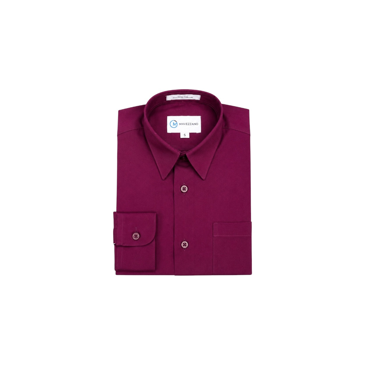 Mavezzano Slim-Fit Dark Berry Long Sleeve Dress Shirt