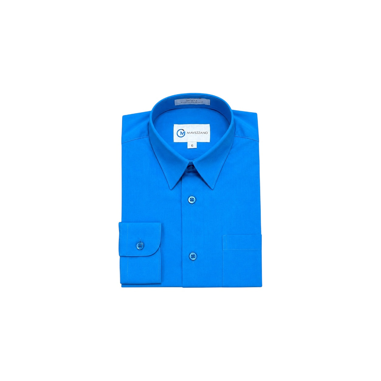 Mavezzano Slim-Fit Bright Blue Long Sleeve Dress Shirt