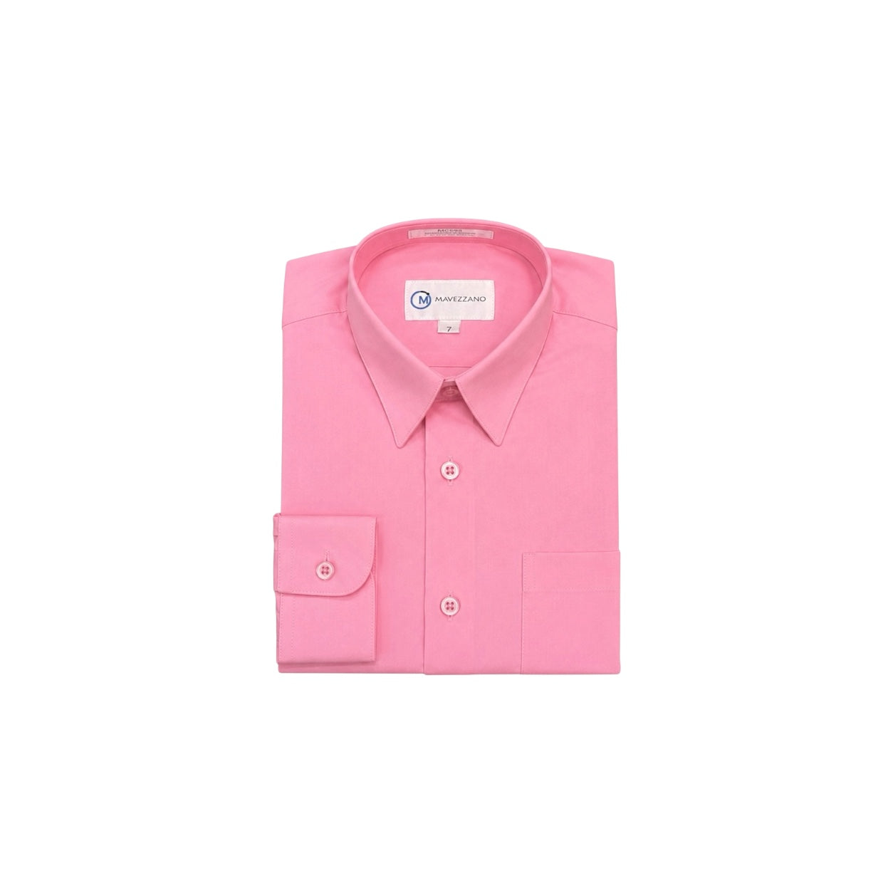 Mavezzano Slim-Fit Medium Pink Long Sleeve Dress Shirt