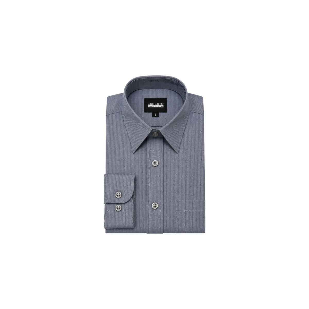 Ernesto Grey Textured Modern Fit Long Sleeve Dress Shirt (Size 6)