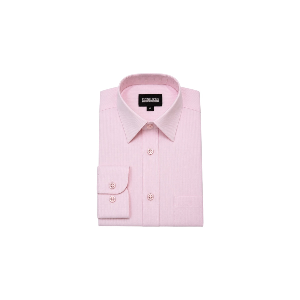 Ernesto Blush Textured Modern Fit Long Sleeve Dress Shirt (Size 6)