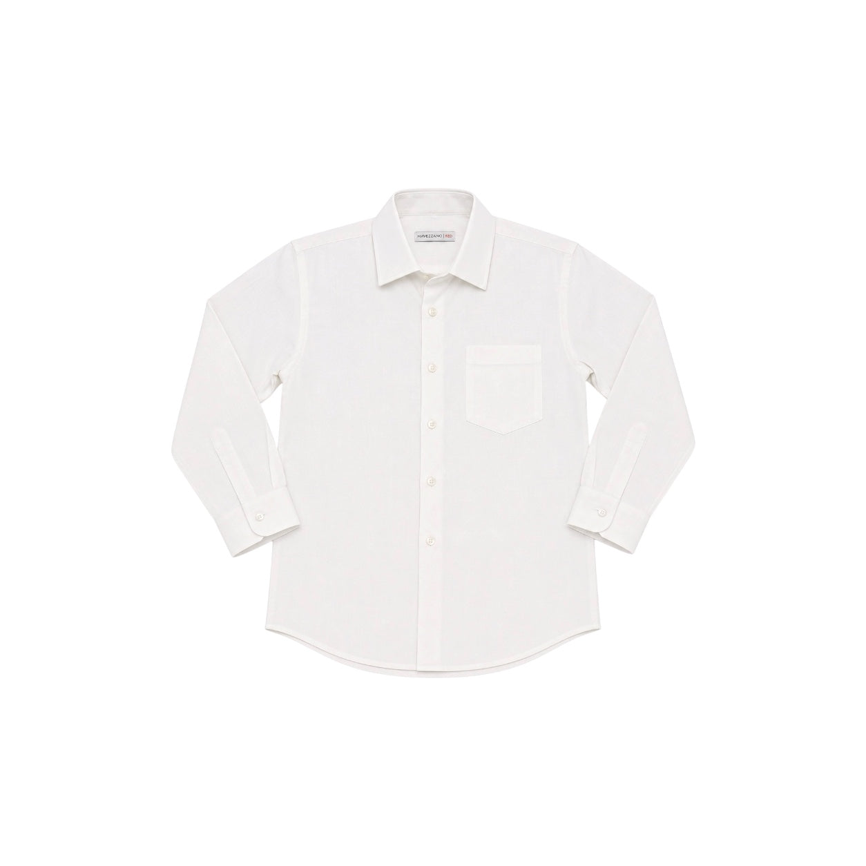 Mavezzano Boys' Off-White Linen Blend Long Sleeve Dress Shirt