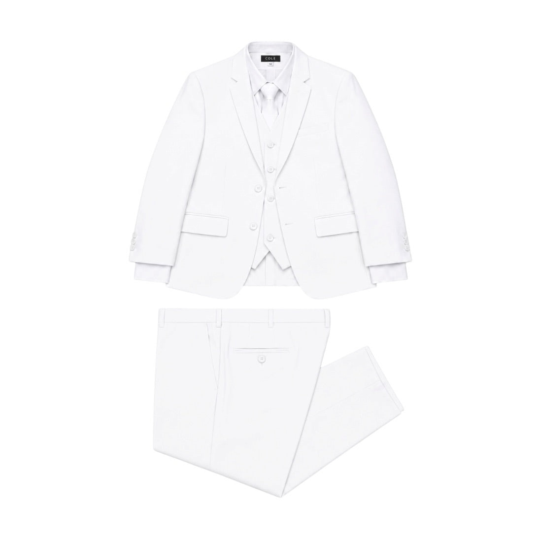 Cole & Mavezzano Boys' Husky Fit 5-Piece White Suit