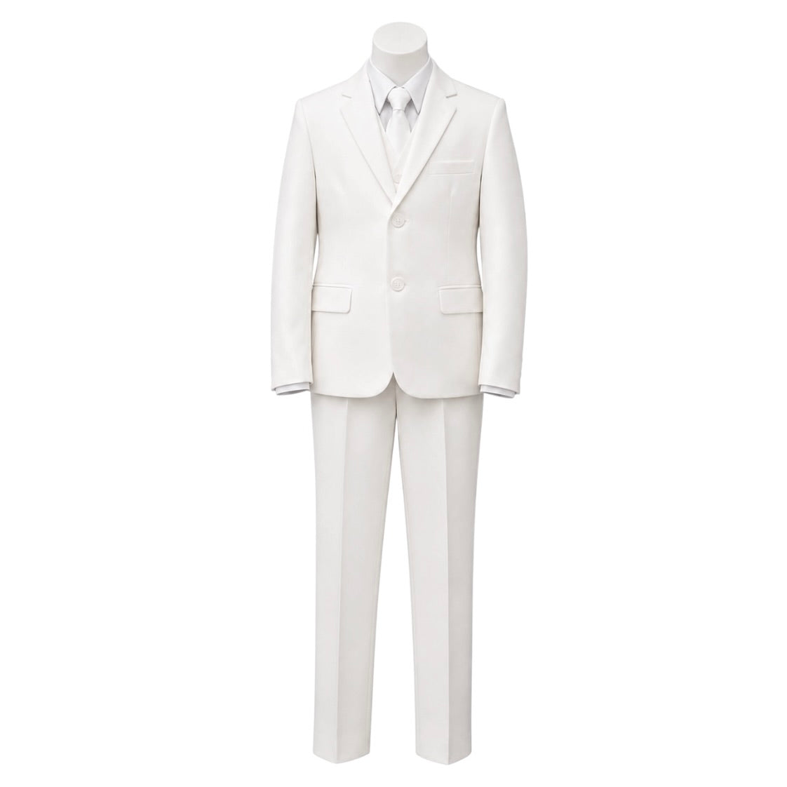 Fancy Kids Boys' Modern Fit 5-Piece Ivory Suit