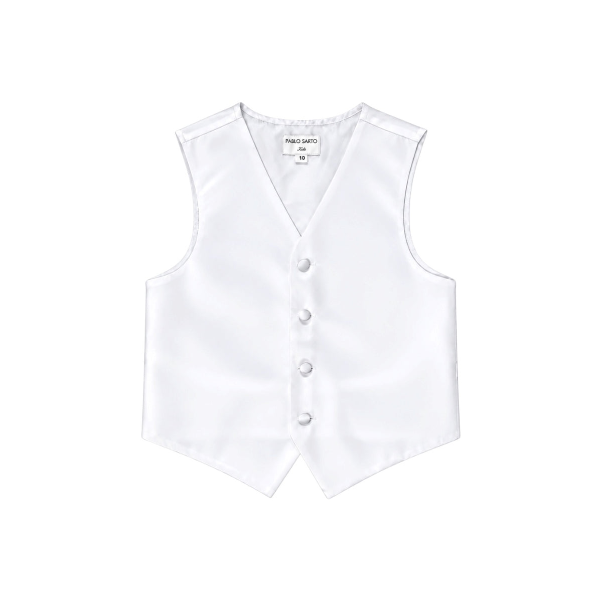 Paulo Sarto Boys' White Four-Button Formal Suit Vest