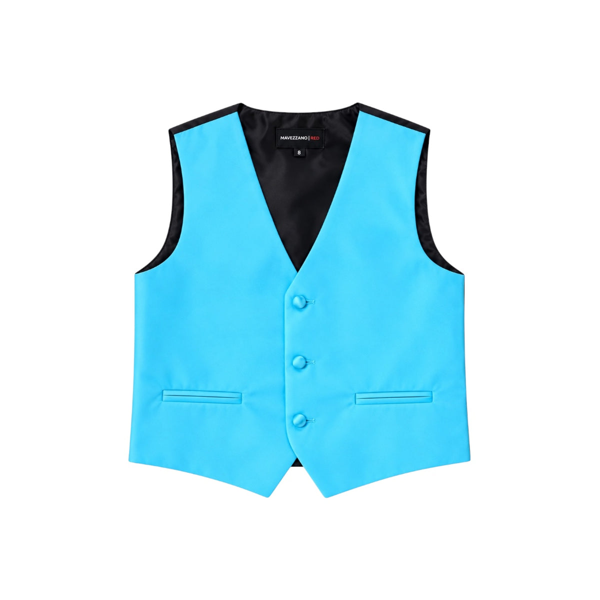Mavezzano Boys' Turquoise Three-Button Formal Suit Vest