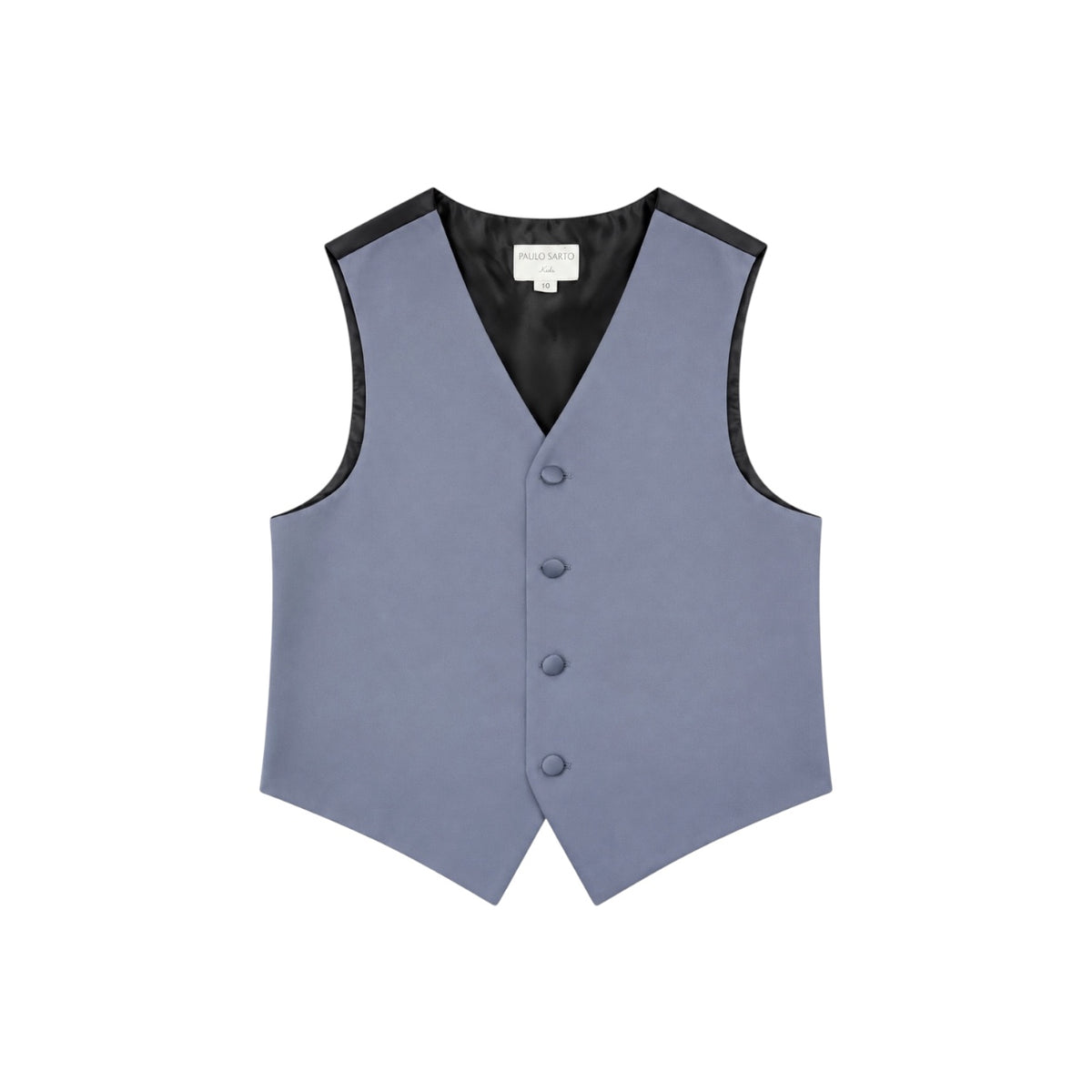 Paulo Sarto Boys' Slate Grey Four-Button Formal Suit Vest