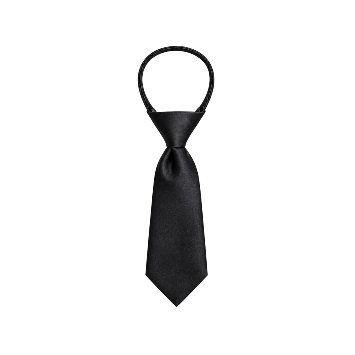 Baby Boys' Classic Black Satin Zipper Tie