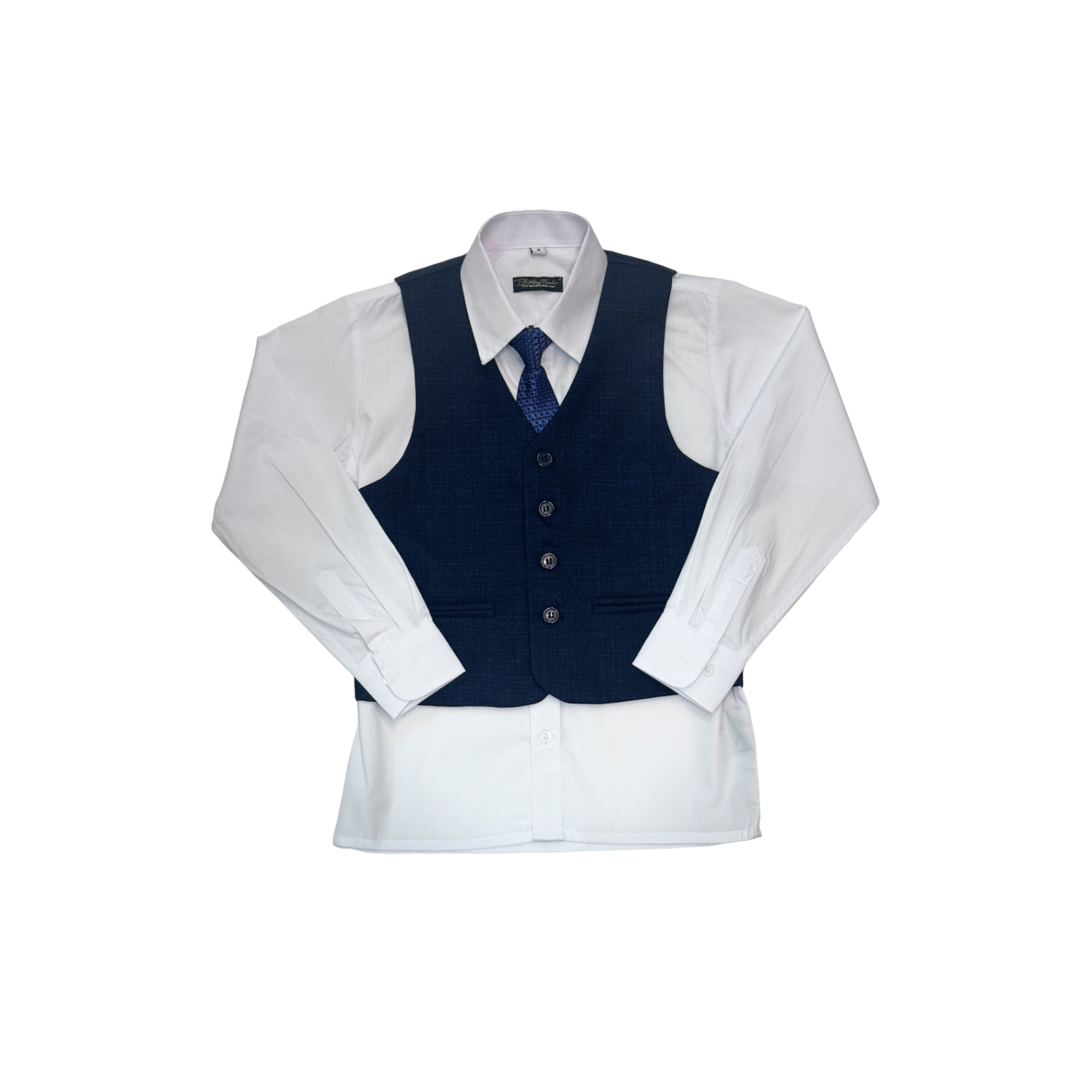 Fancy Boys 5-Piece Pattern Navy Suit