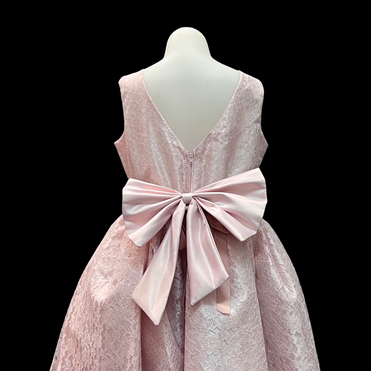 Pink Lace Overlay High-Low Dress