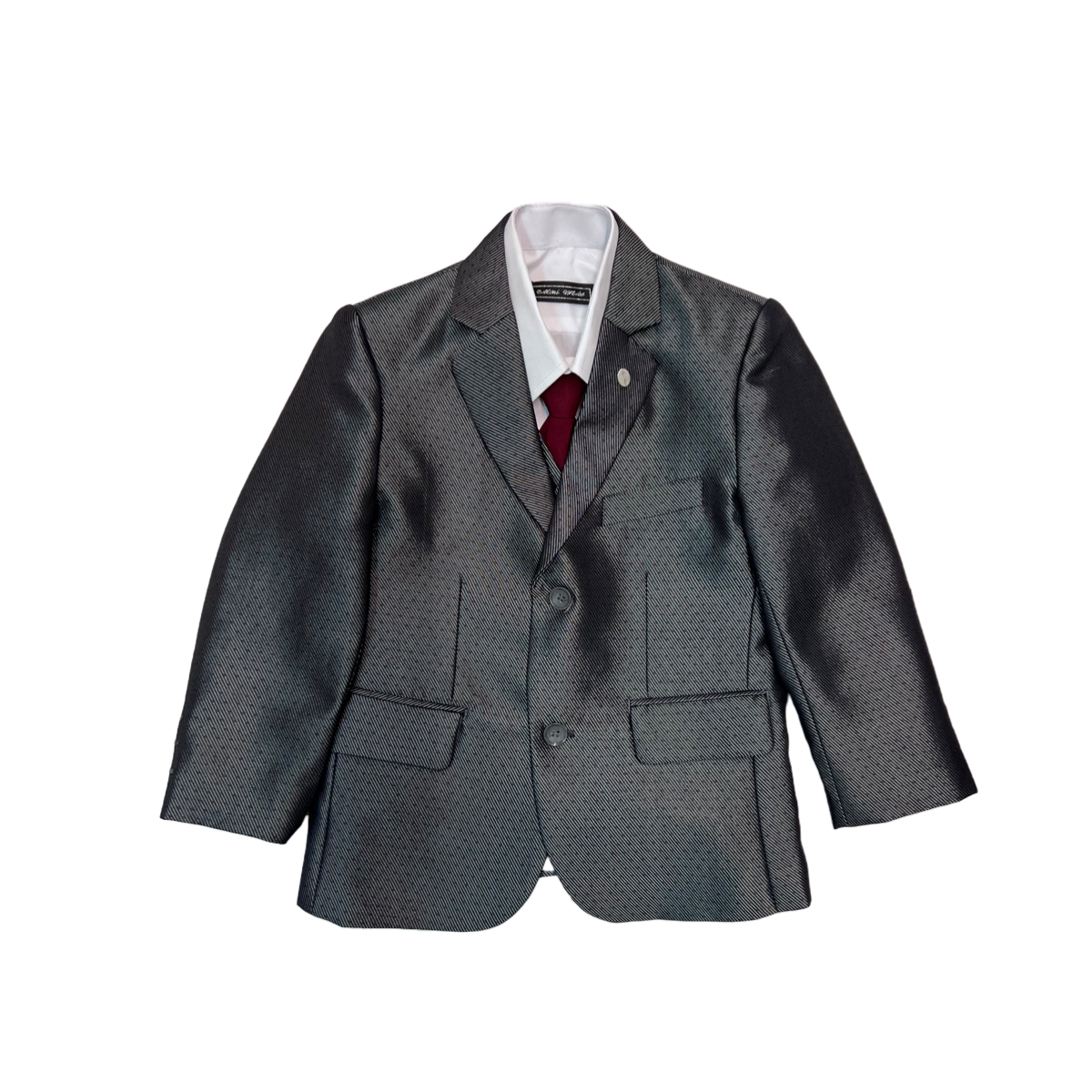 Mini World 5-Piece Silver/Charcoal Suit