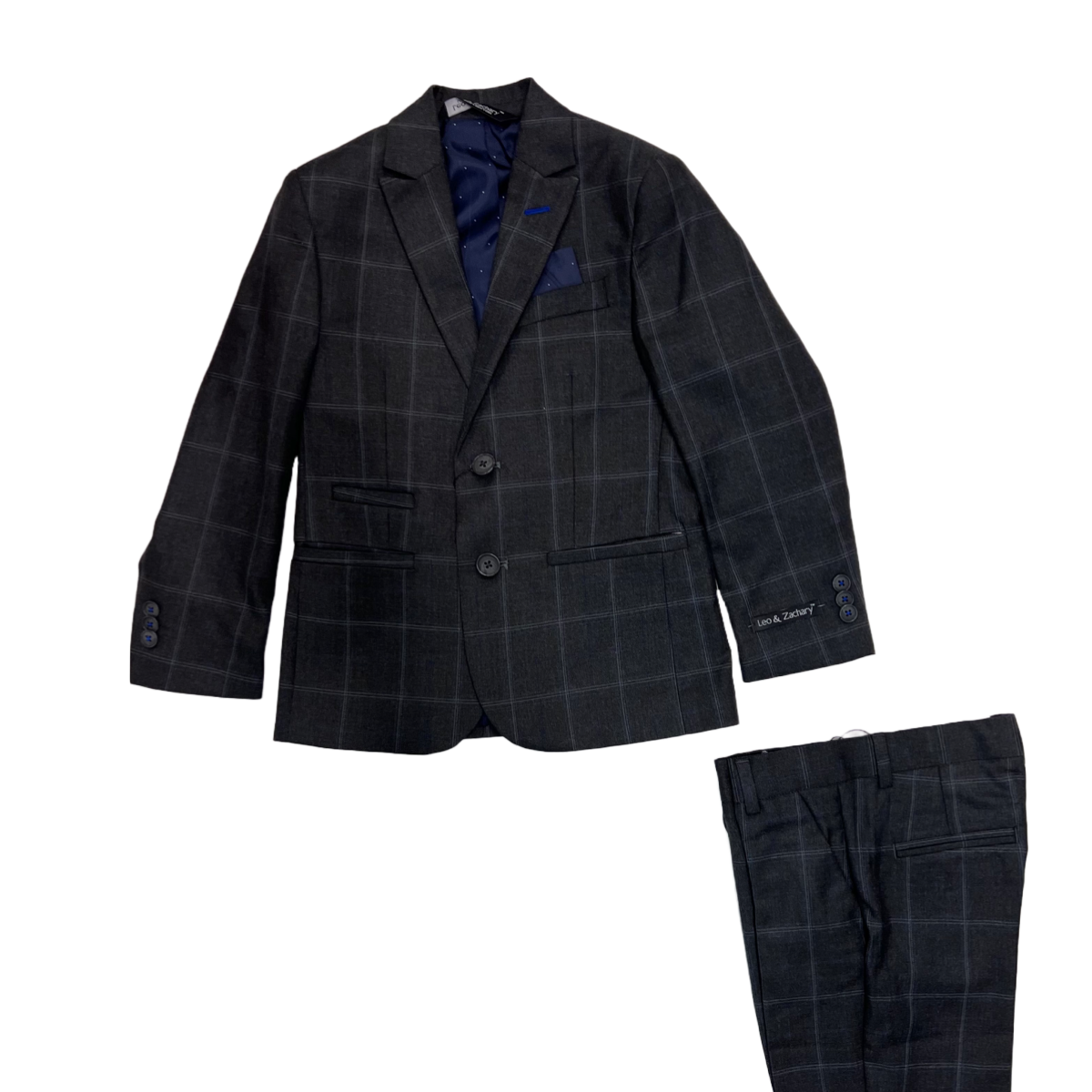 Leo & Zachary 2-Piece Charcoal Dual Stitch Suit