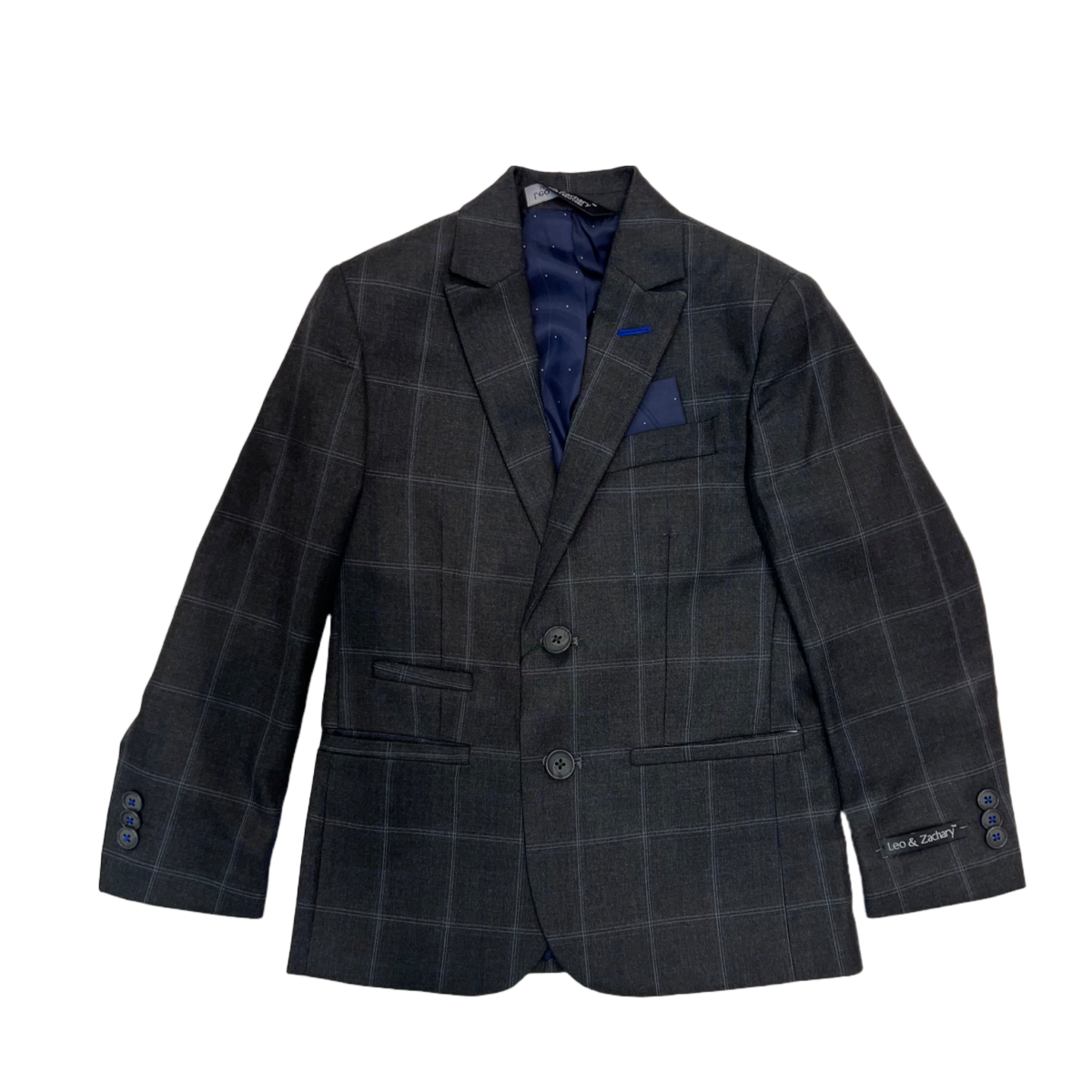 Leo & Zachary 2-Piece Charcoal Dual Stitch Suit