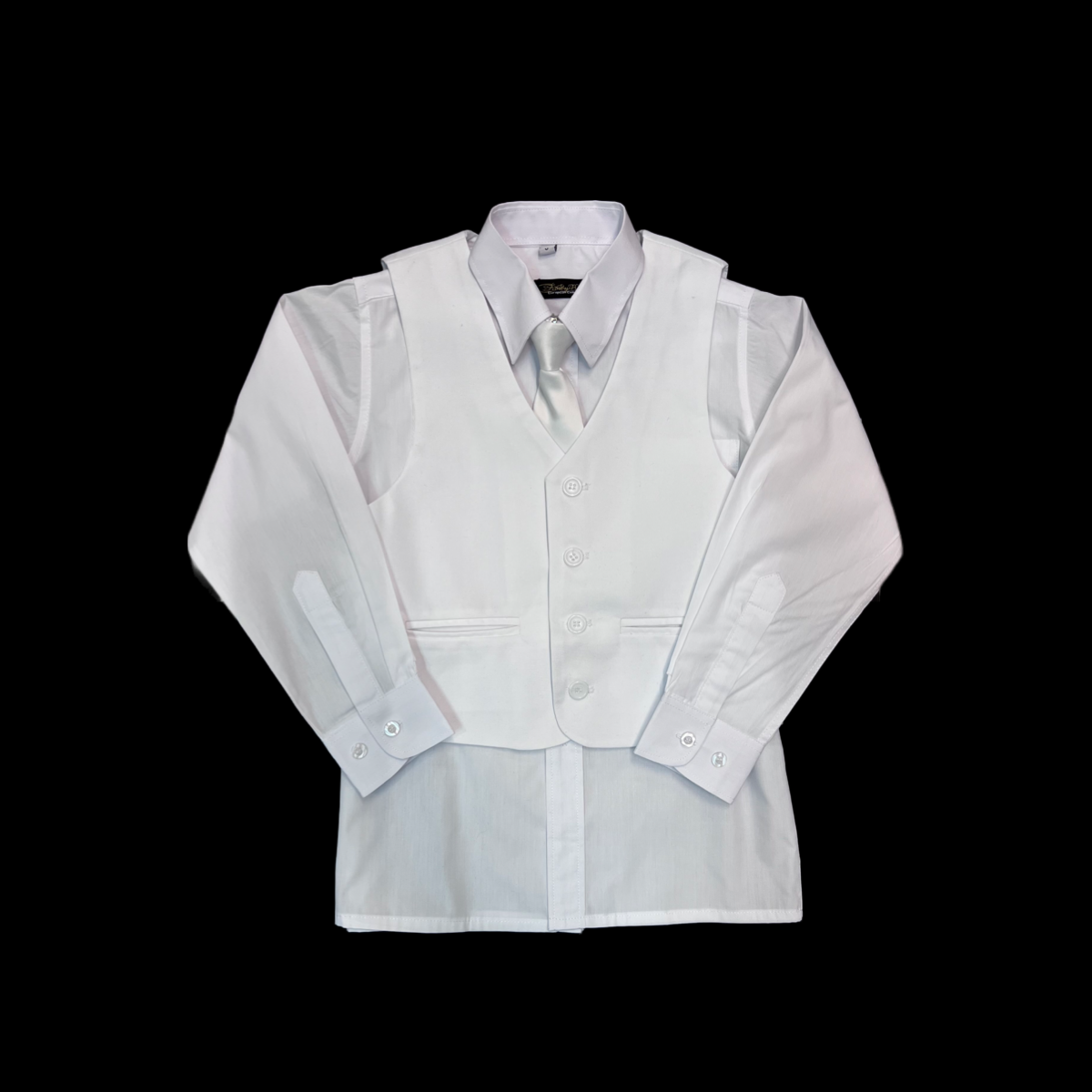Fancy Kids Modern Fit 5-Piece White Suit