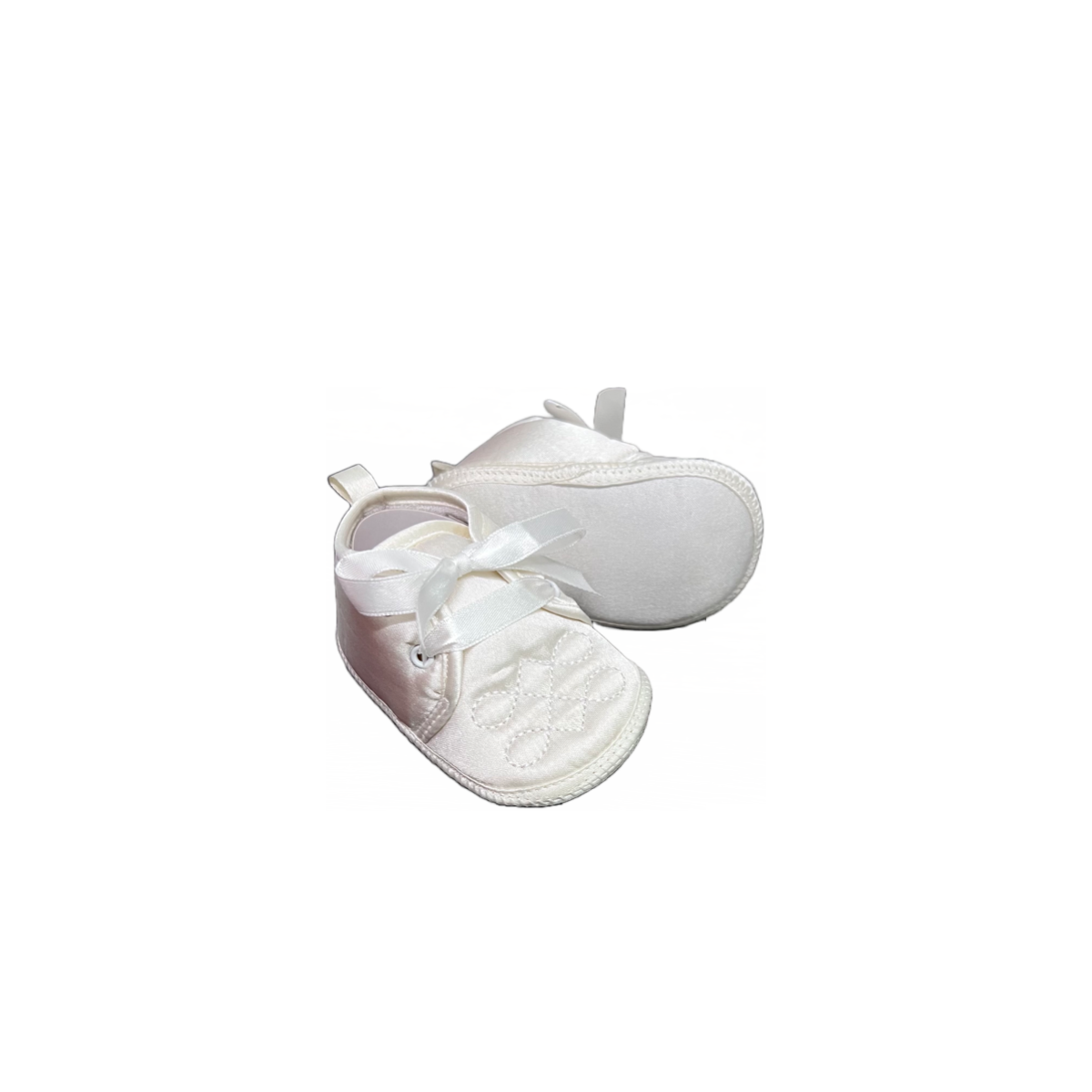 Tendertoes Off-White Infant Shoe w/ Diamond-Infinity Embroidery