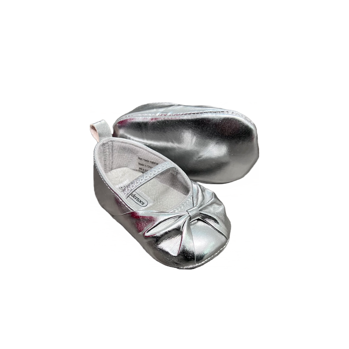Tendertoes Silver Ballerina Shoe w/ Bow