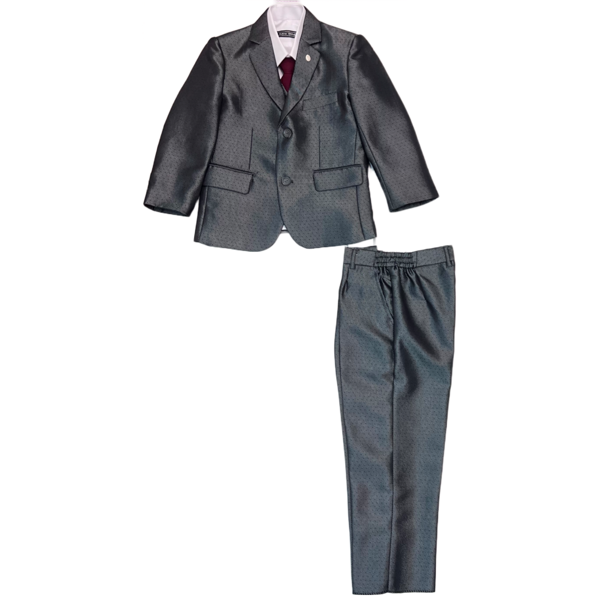 Mini World 5-Piece Silver/Charcoal Suit