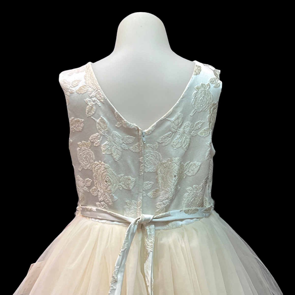 Sleeveless Dress w/ Floral Embroidery