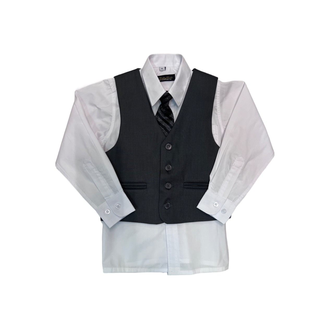 Fancy Kids Modern Fit 5-Piece Charcoal Suit