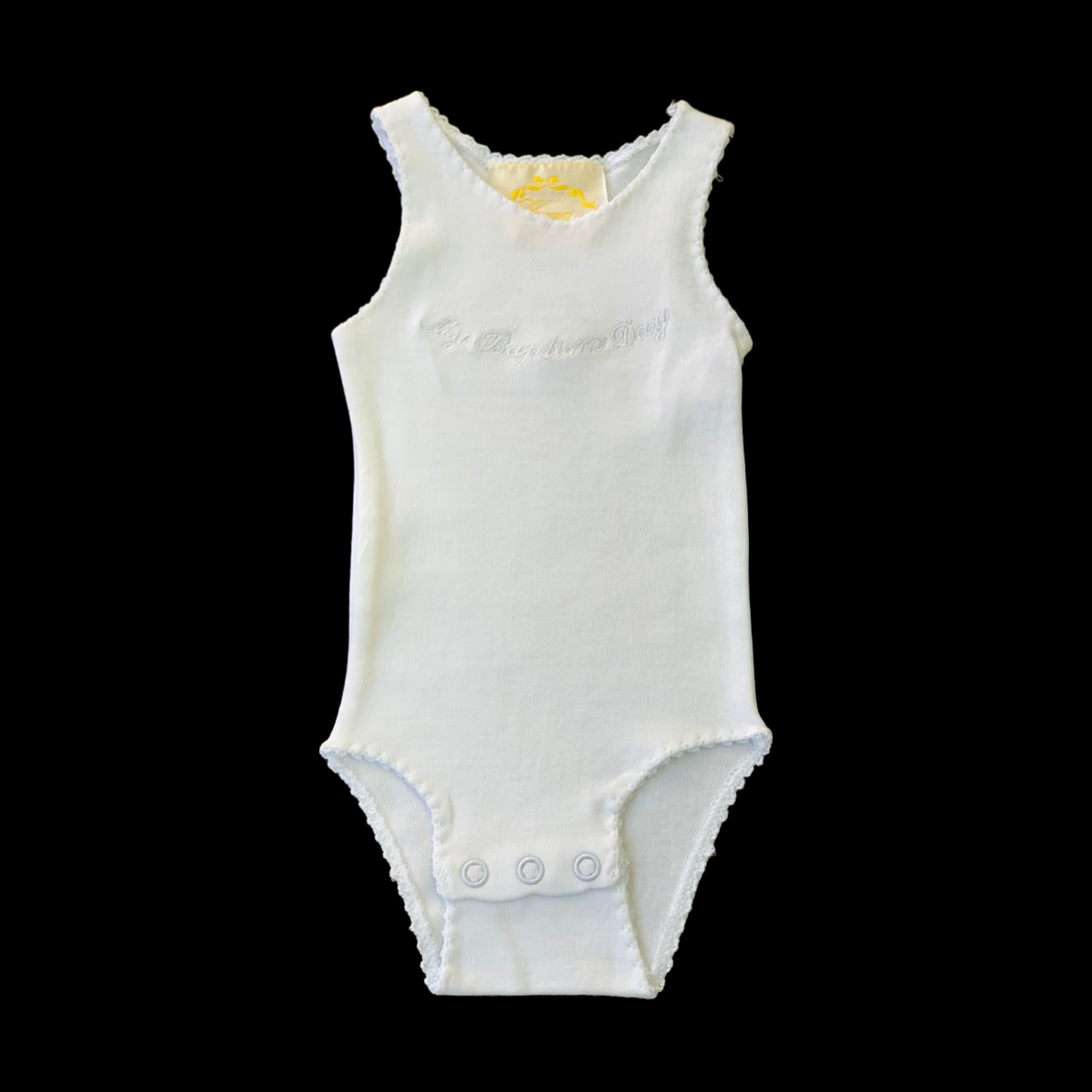 Girls Baptism Sleeveless Bodysuit (Newborn)