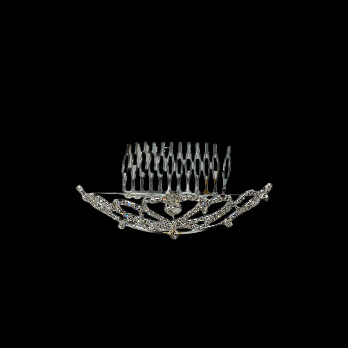 Large Rhinestone Tiara Comb