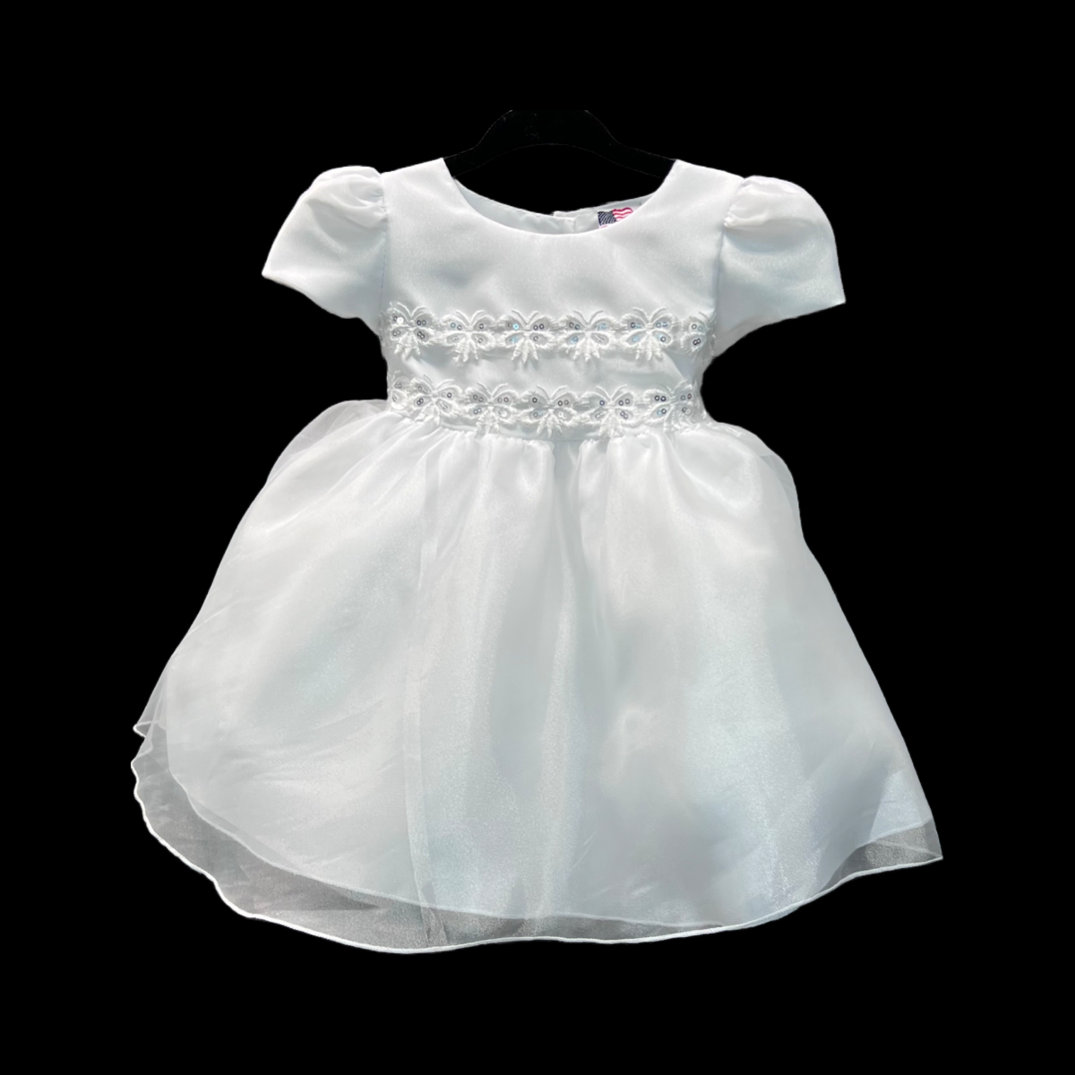3PC White Baptism Dress w/ Enchanting Embroidery