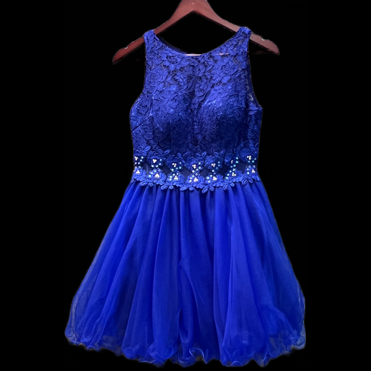 Jr. Grad Royal Blue Short Lace Dress (S)